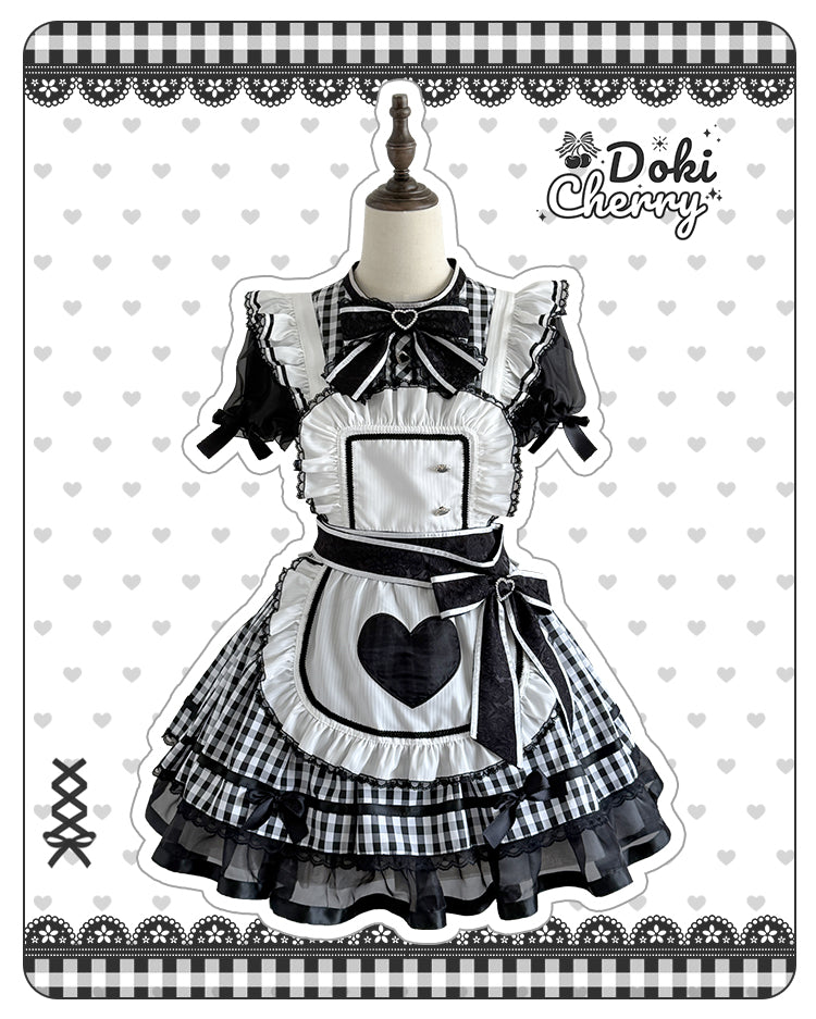 Plaid Maid エプロン付きワンピース【DokiCherry】