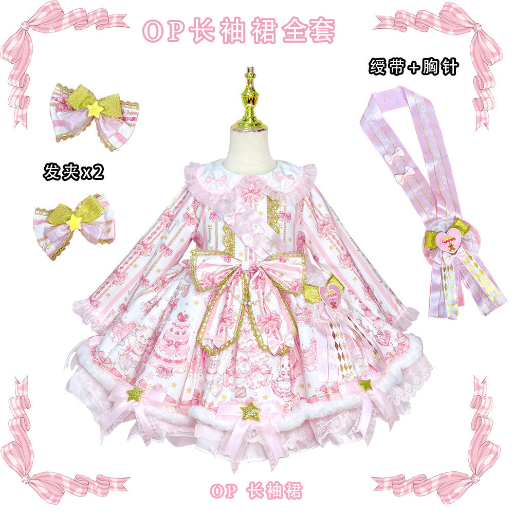 Rabbit Bear Birthday ワンピースセット(キッズサイズ・長袖)【FOUR RAL】