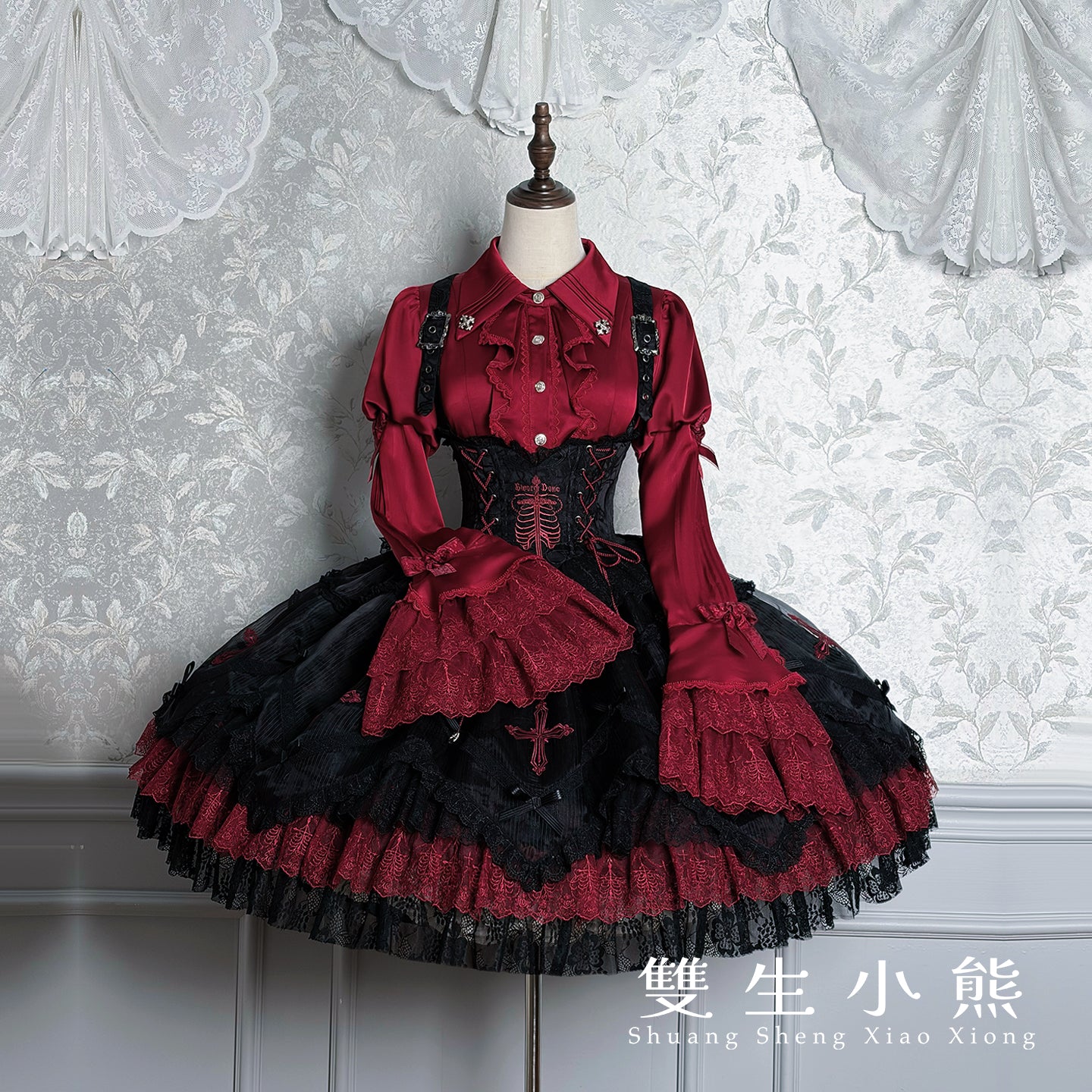 【受注予約~12/8】Black Mist Feast ブラウス・ケープ【双生小熊】