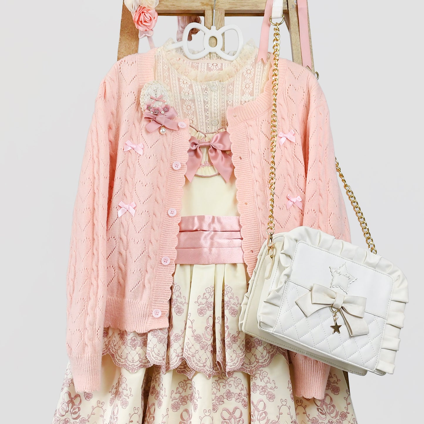 Heart hollow カーディガン【MIST】