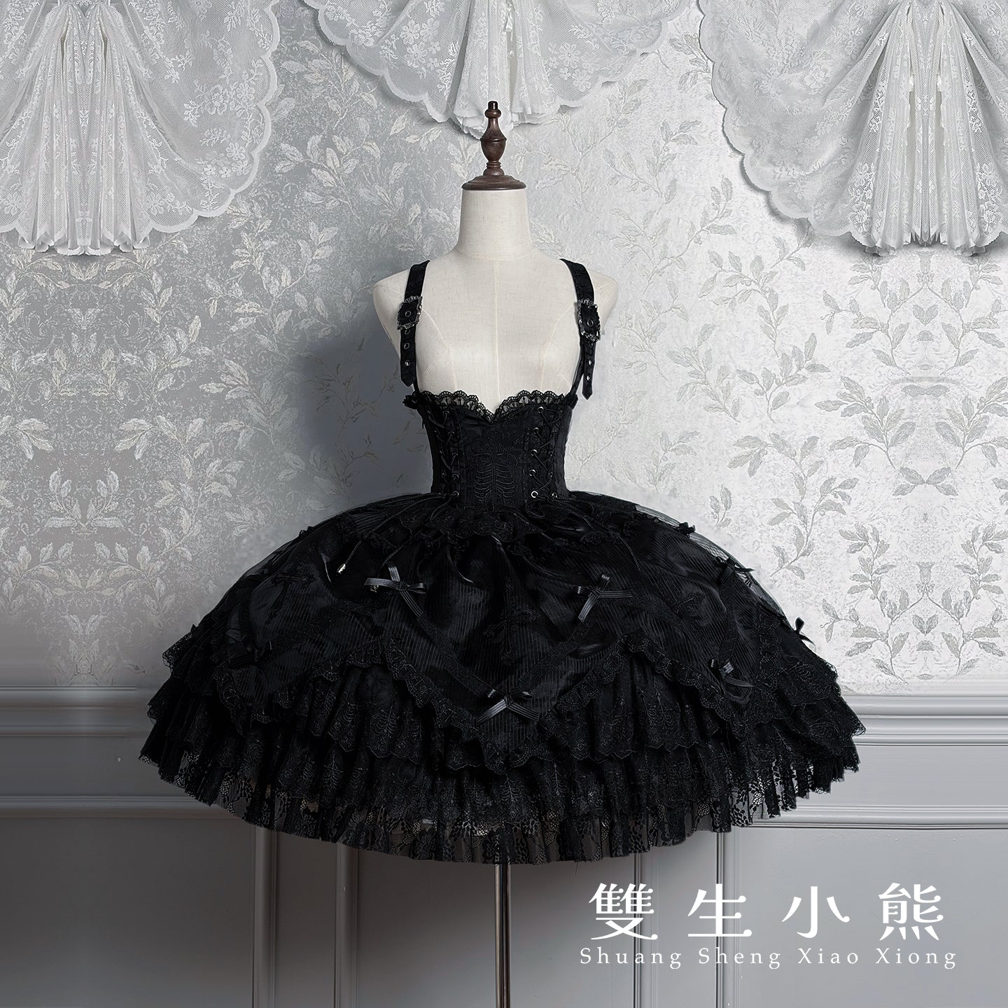 【受注予約~12/8】Black Mist Feast ジャンパースカート【双生小熊】