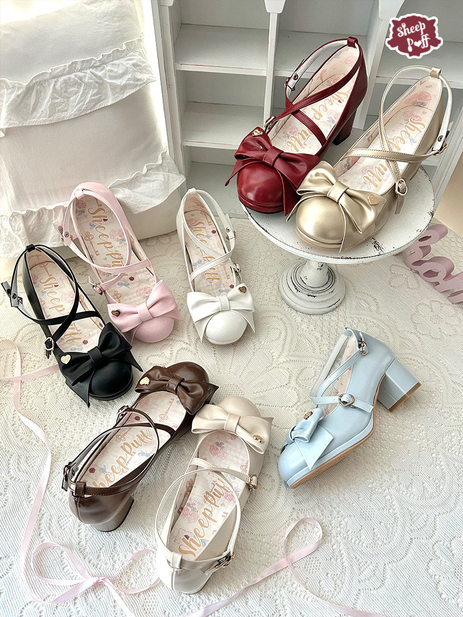 【受注予約~7/28】Miss Fondant ストラップシューズ(5cmヒール)【Sheep Puff】