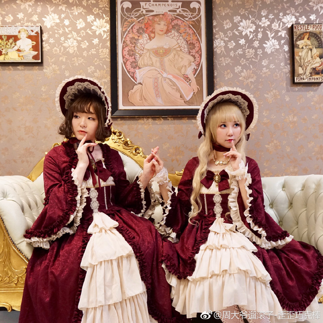 Henrietta Victorian Doll ドレスとボンネットセット - ロングワンピース