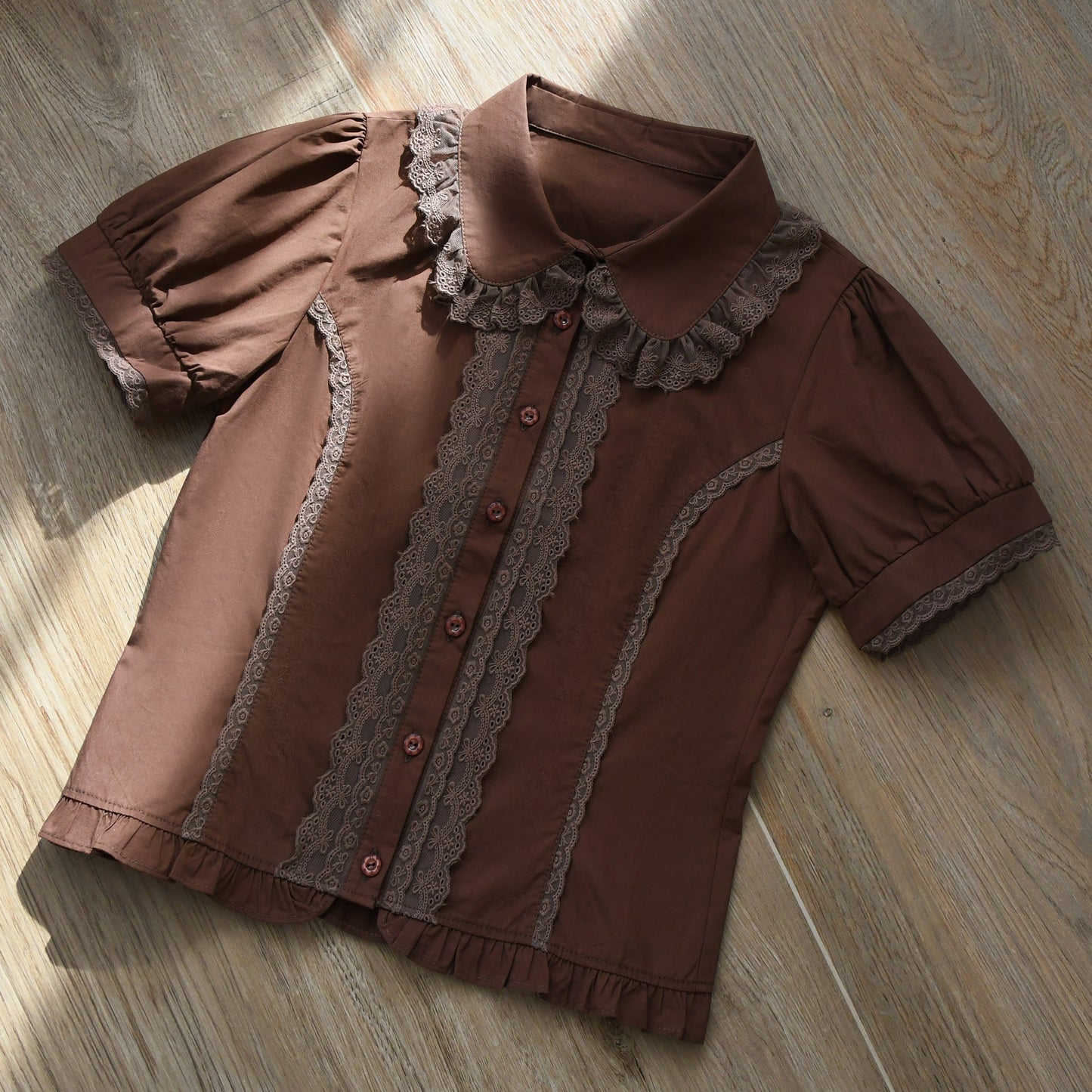 Lily 丸襟半袖ブラウス【MIST】