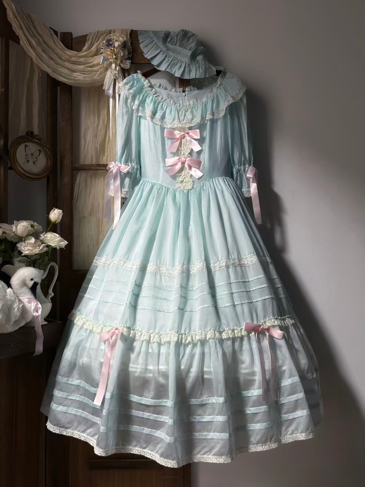 【受注予約~8/6】5th Anniversary Collection ワンピース・ケープセット【Birds Spice】