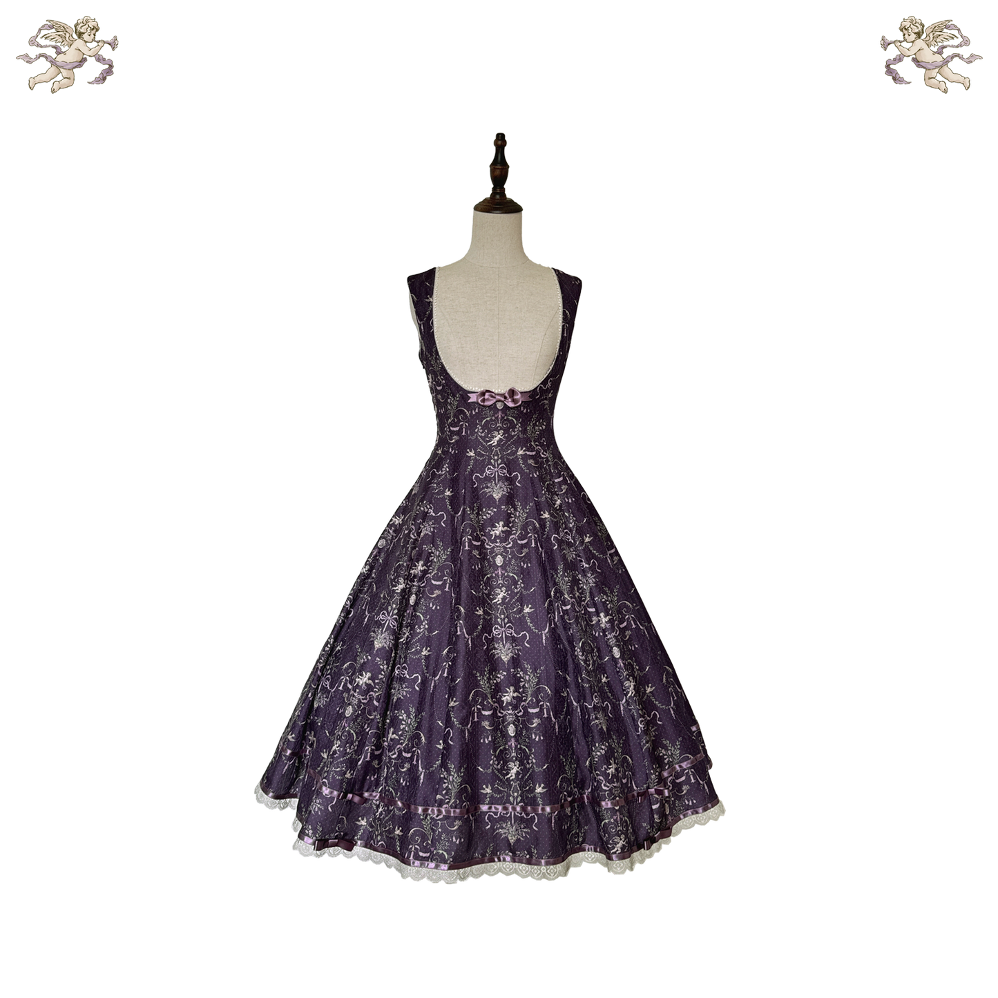 【受注予約~9/11】Angel Flower Wall ジャンパースカート【iris de nuit】