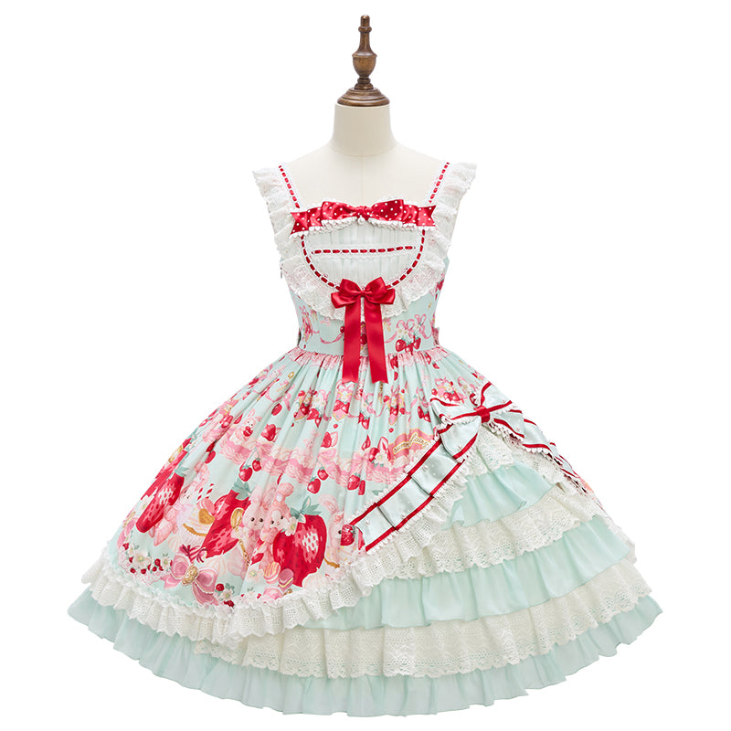 【受注予約~8/28】Strawberry momo Party ジャンパースカート【仲夏物語】