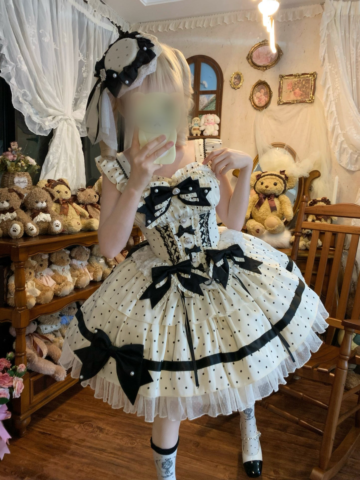 【受注予約~11/26】Dot Gift ジャンパースカート【兔果芋園】