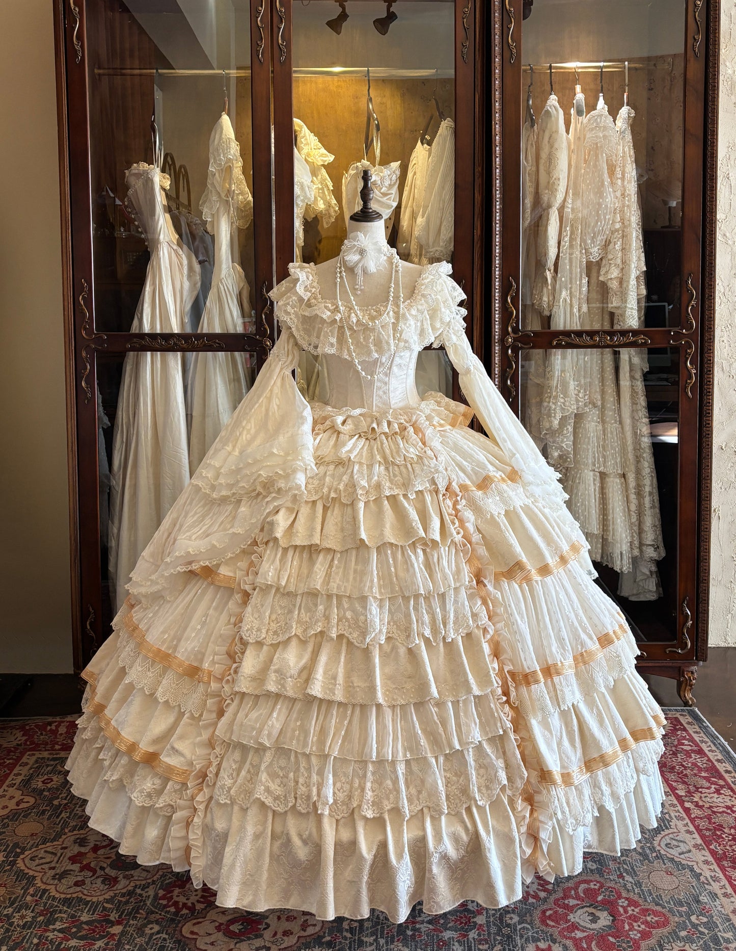 【受注予約~4/16】Lace Waltz × Apricot Waltz ワンピース・姫袖・フルセット【sedef】