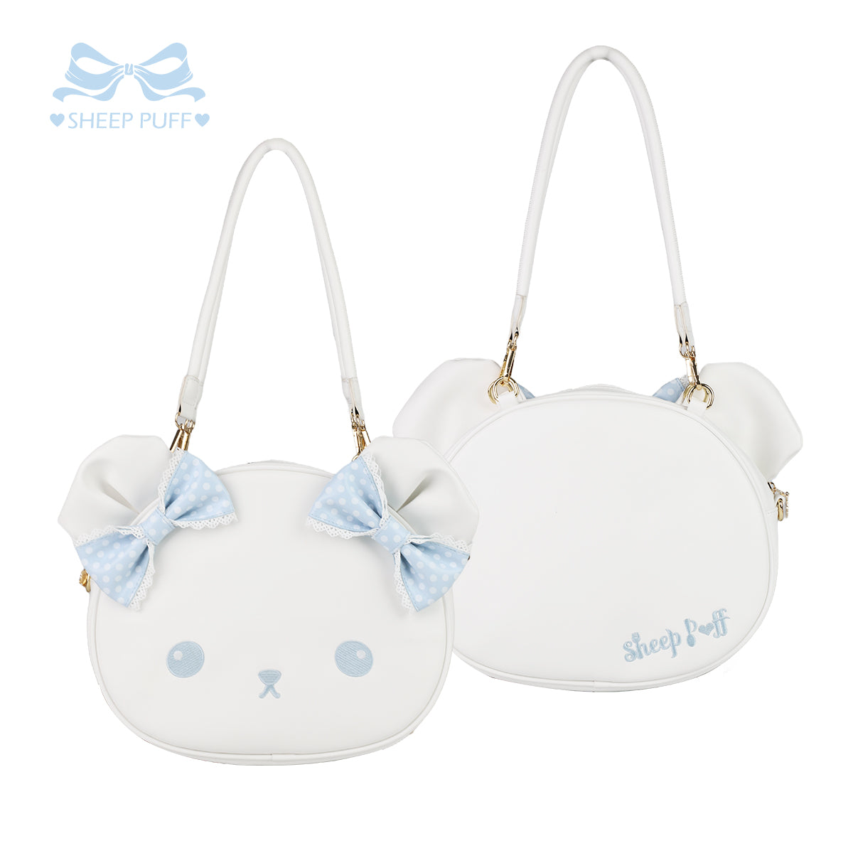【受注予約~8/31】リボンくまちゃんバッグ【Sheep Puff】
