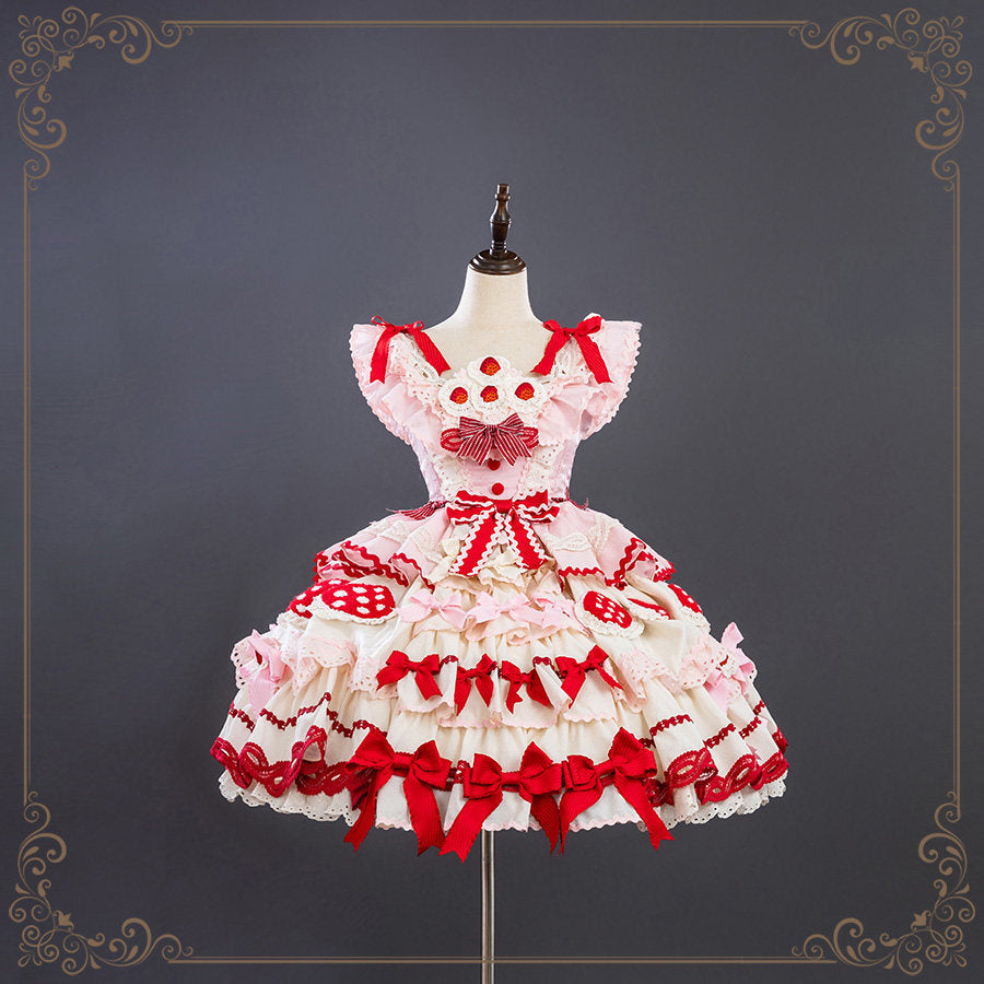 【受注予約~3/1】Strawberry Party ワンピース・ジャンパースカート【Hinana Queena】