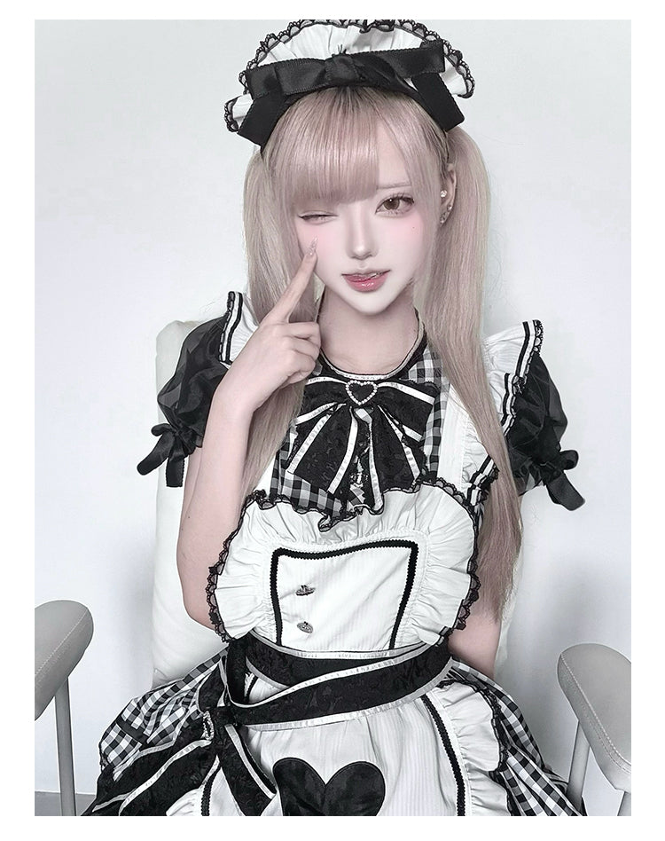 Plaid Maid エプロン付きワンピース【DokiCherry】