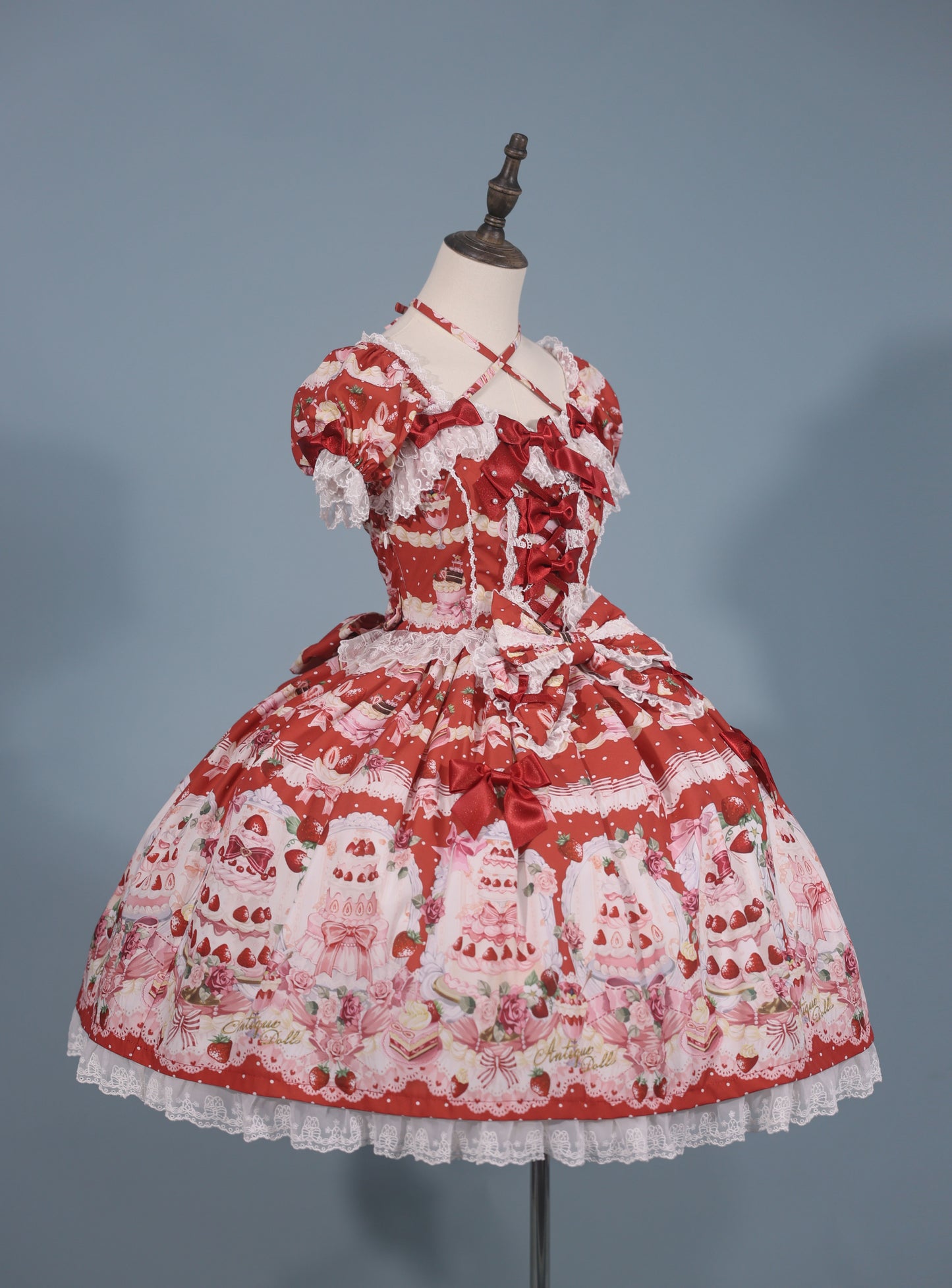 【受注予約~10/15】Strawberry Cake Bouquet 2.0 ワンピース【AntiqueDoll】