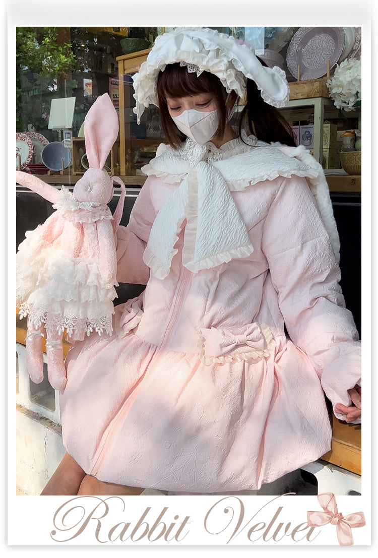 【受注予約~11/28】Rabbit Velvet ダウンコート【花与珍珠匣】