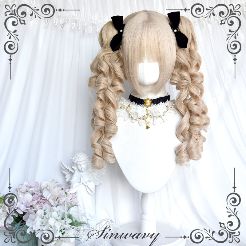 ツインテール縦ロールウィッグ(顔サイドロールなし/43cm)【SINWAVY】