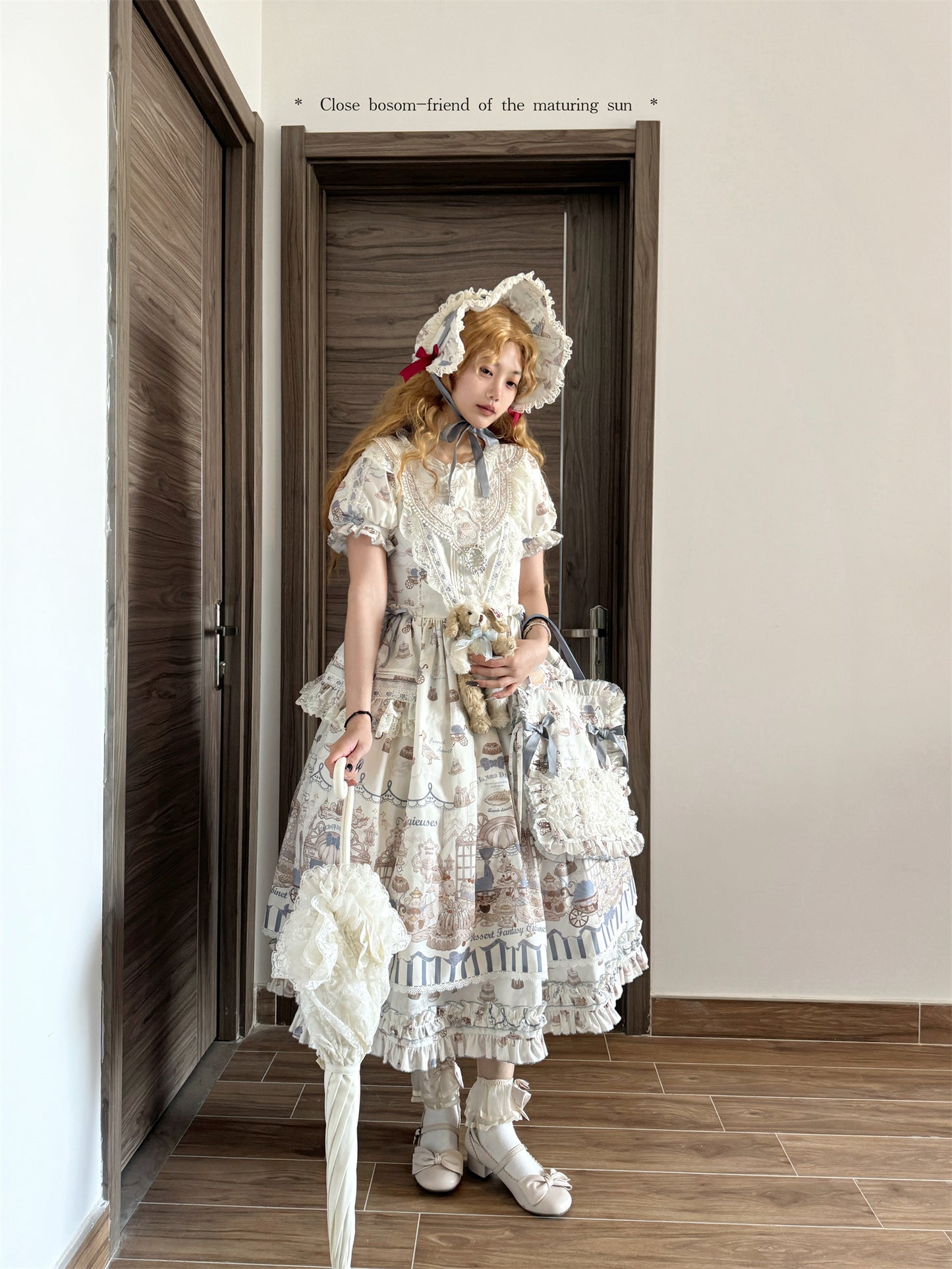 【受注予約~12/10】Antique Dessert Shop ワンピース【babyblue】