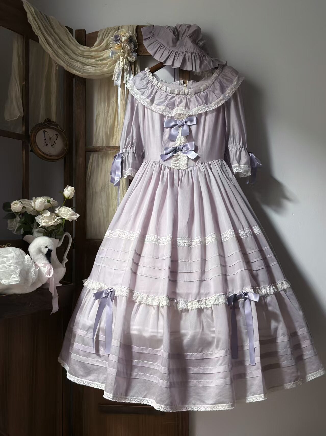 【受注予約~8/6】5th Anniversary Collection ワンピース・ケープセット【Birds Spice】
