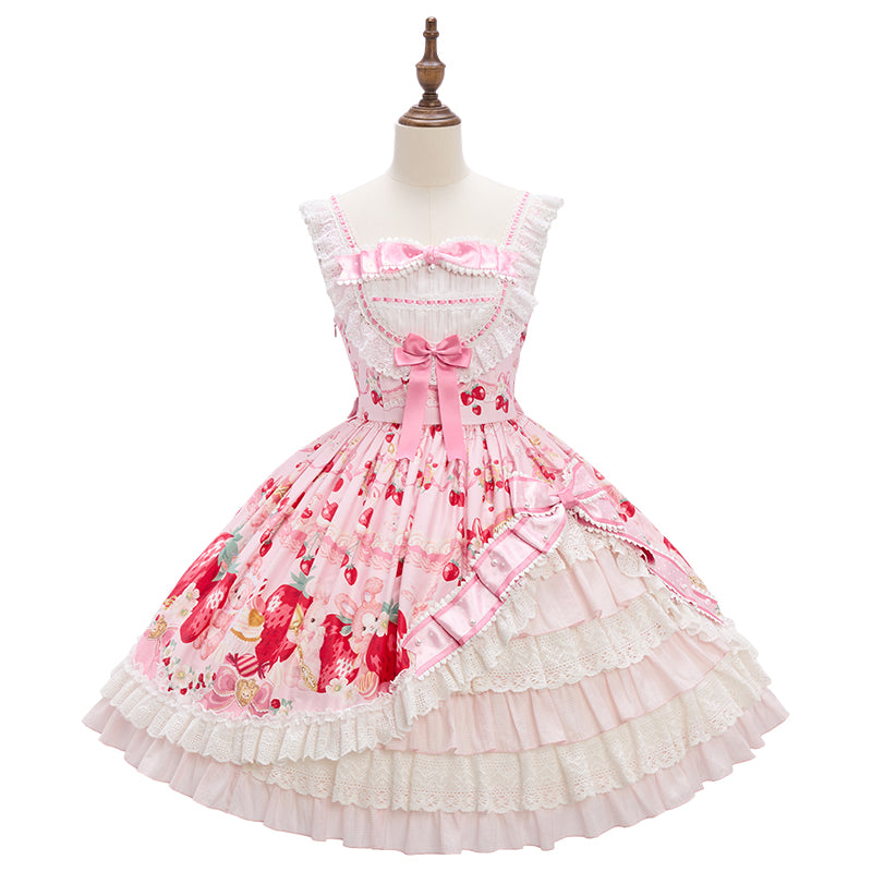 【受注予約~8/28】Strawberry momo Party ジャンパースカート【仲夏物語】