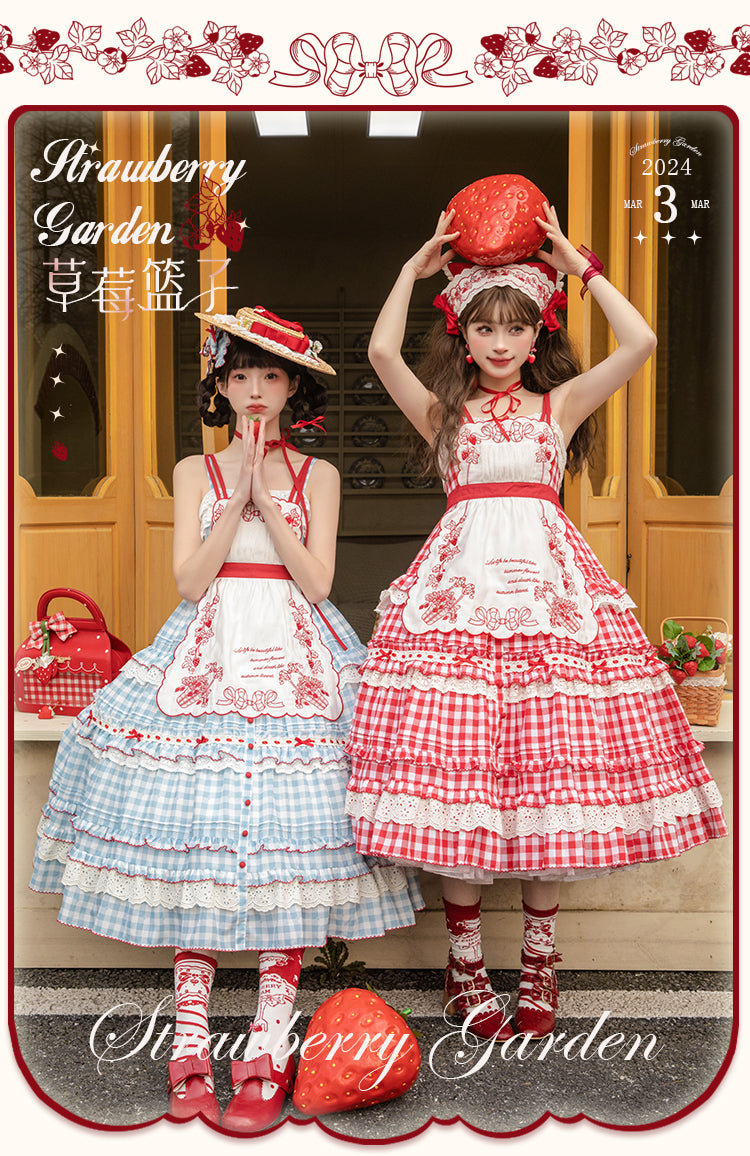 受注予約~4/25】Strawberry Garden ジャンパースカート【花与珍珠匣 