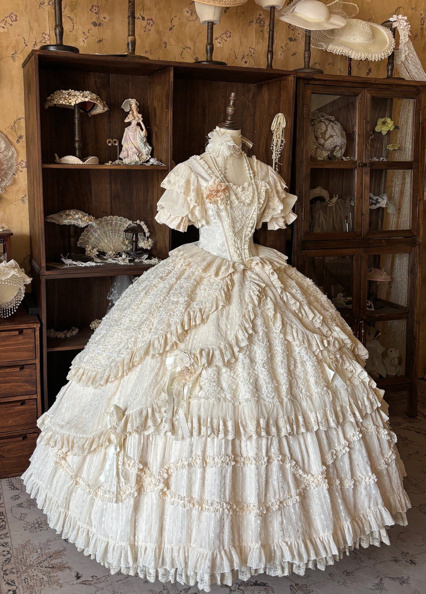 【受注予約~4/16】Lace Waltz × Apricot Waltz ワンピース・姫袖・フルセット【sedef】