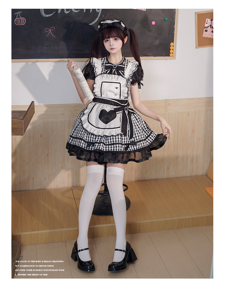Plaid Maid エプロン付きワンピース【DokiCherry】