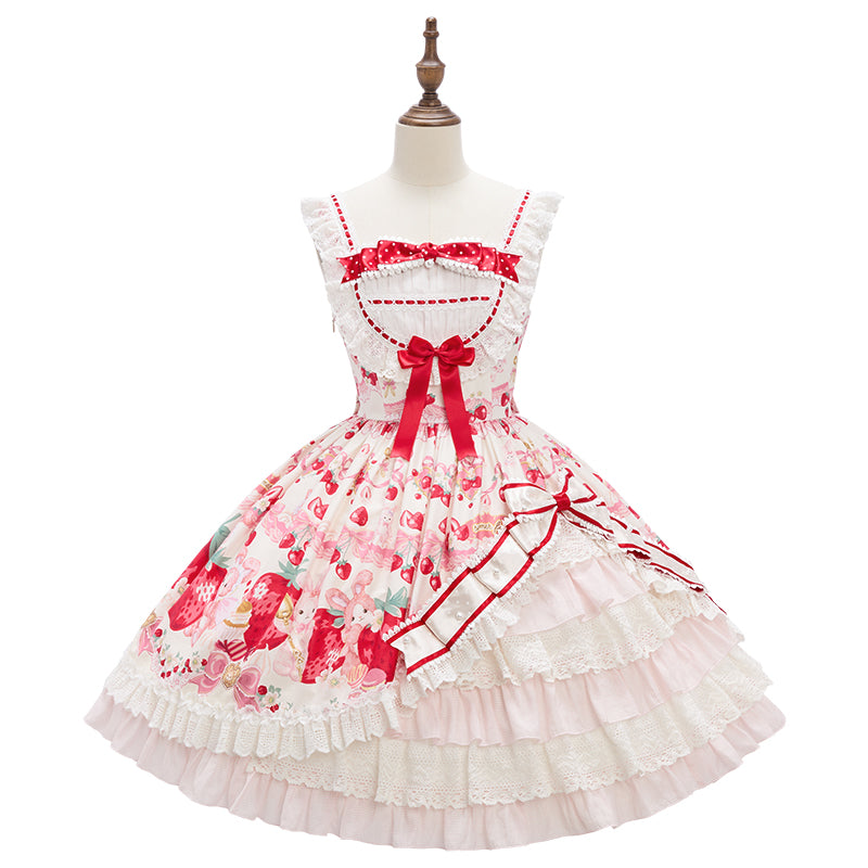 【受注予約~8/28】Strawberry momo Party ジャンパースカート【仲夏物語】