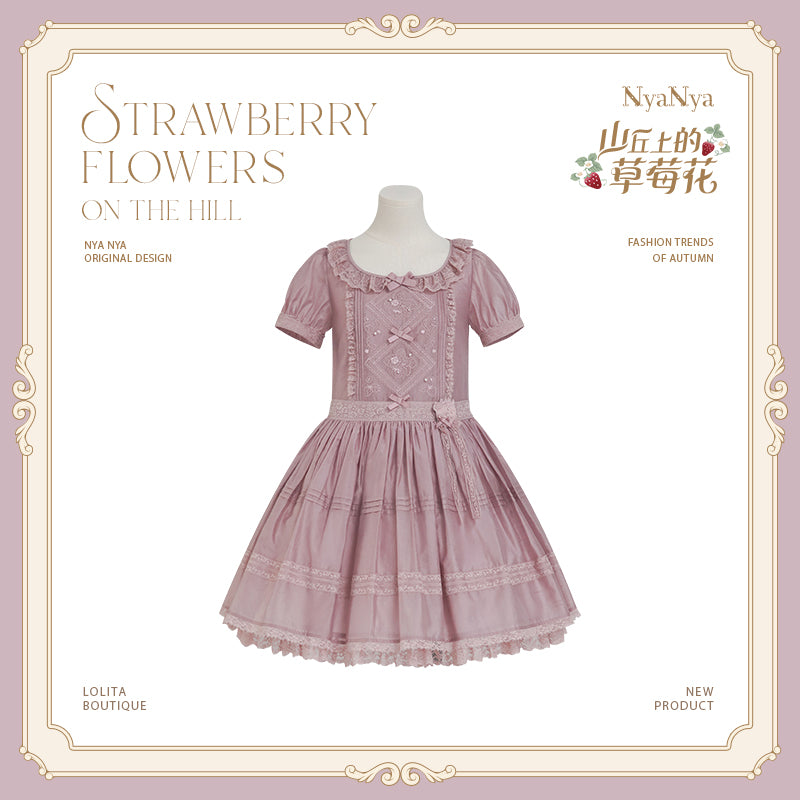 【受注予約~9/2】Strawberry Flowers on the Hill 5.0 ワンピース【NyaNya】