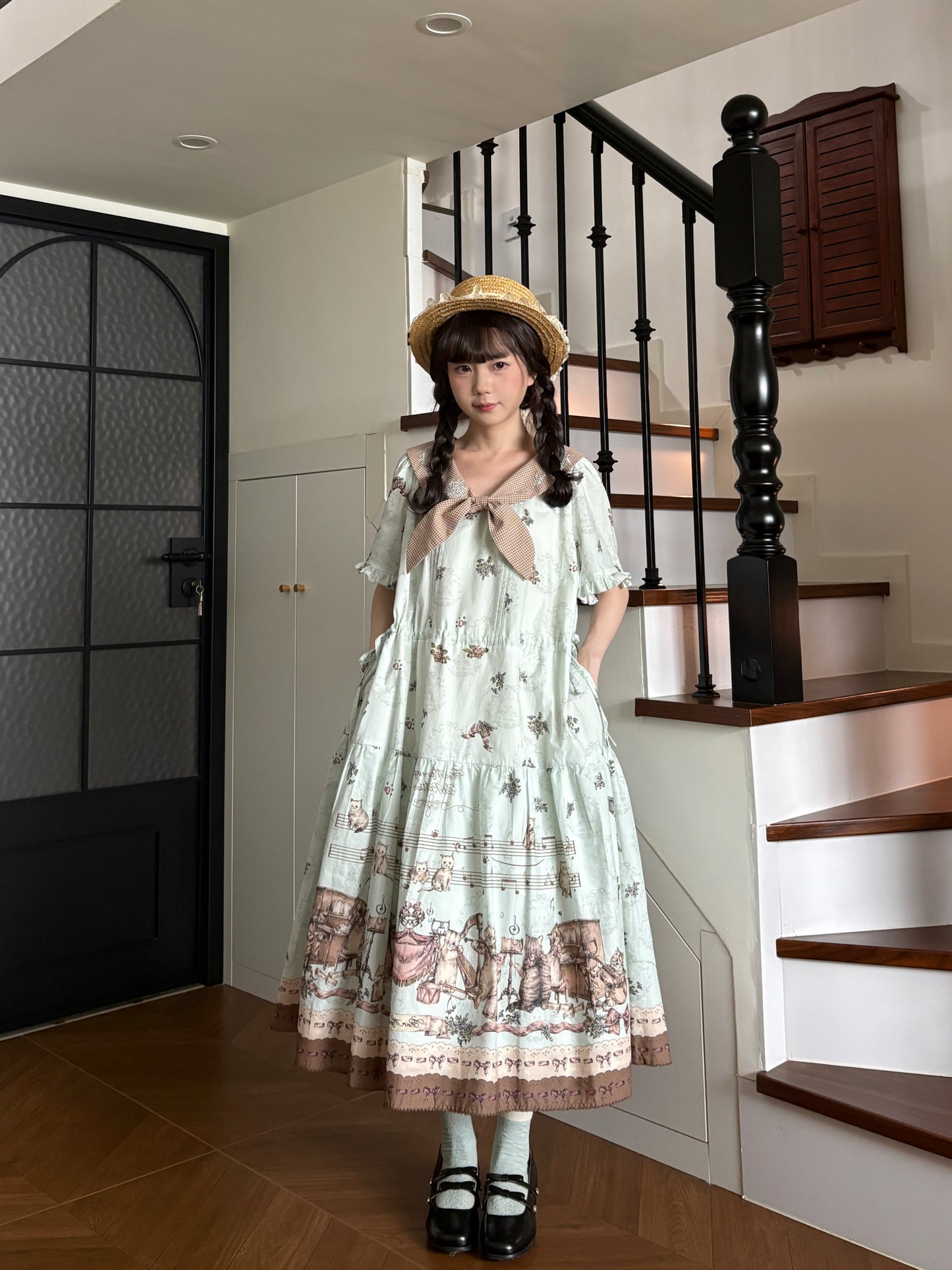 DoReMiCAT Sailor-Kleid und Schleifenset【Fēng yǔ mián】