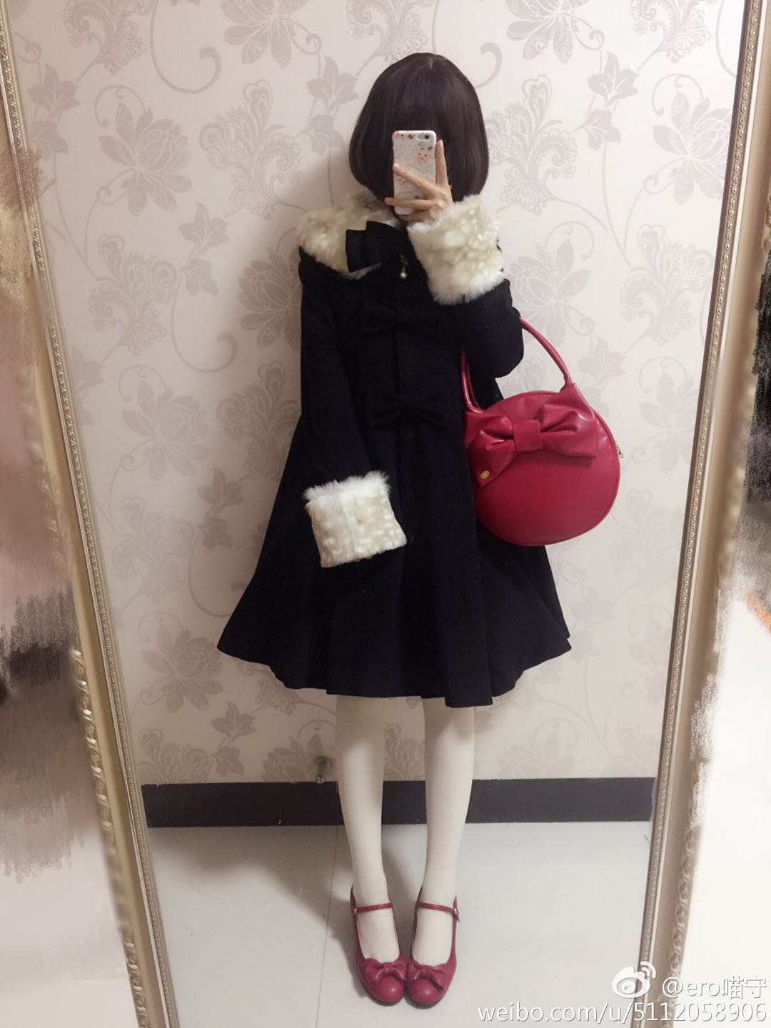 Aラインファーつきコート(裏地ダウンver.)【Unideer】