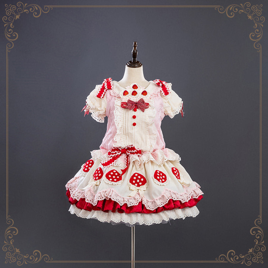 【受注予約~3/1】Strawberry Party ワンピース・ジャンパースカート【Hinana Queena】