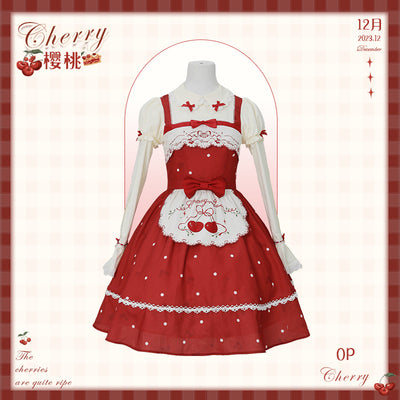 【受注予約~12/18】Cherry ワンピース【花与珍珠匣】