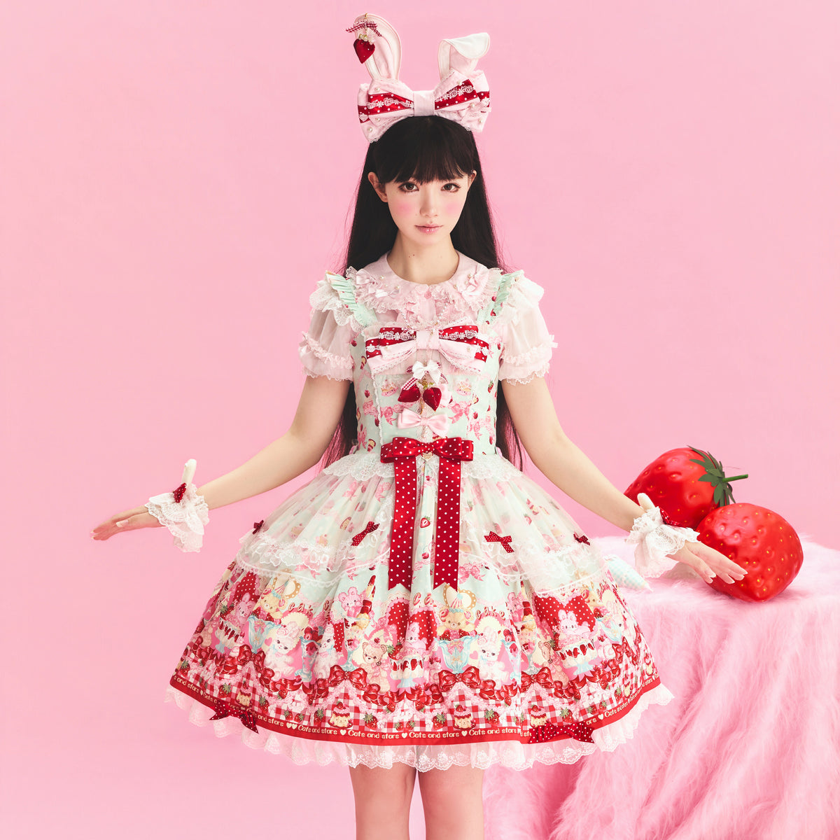 【受注予約~10/8】Berry Bunny ジャンパースカート【MY Cat-Twinkling Starlight】