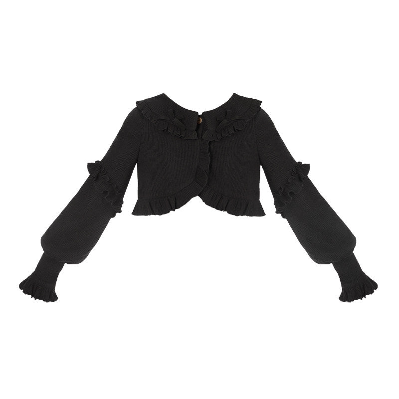 襟付きニットカーディガン【With Puji】