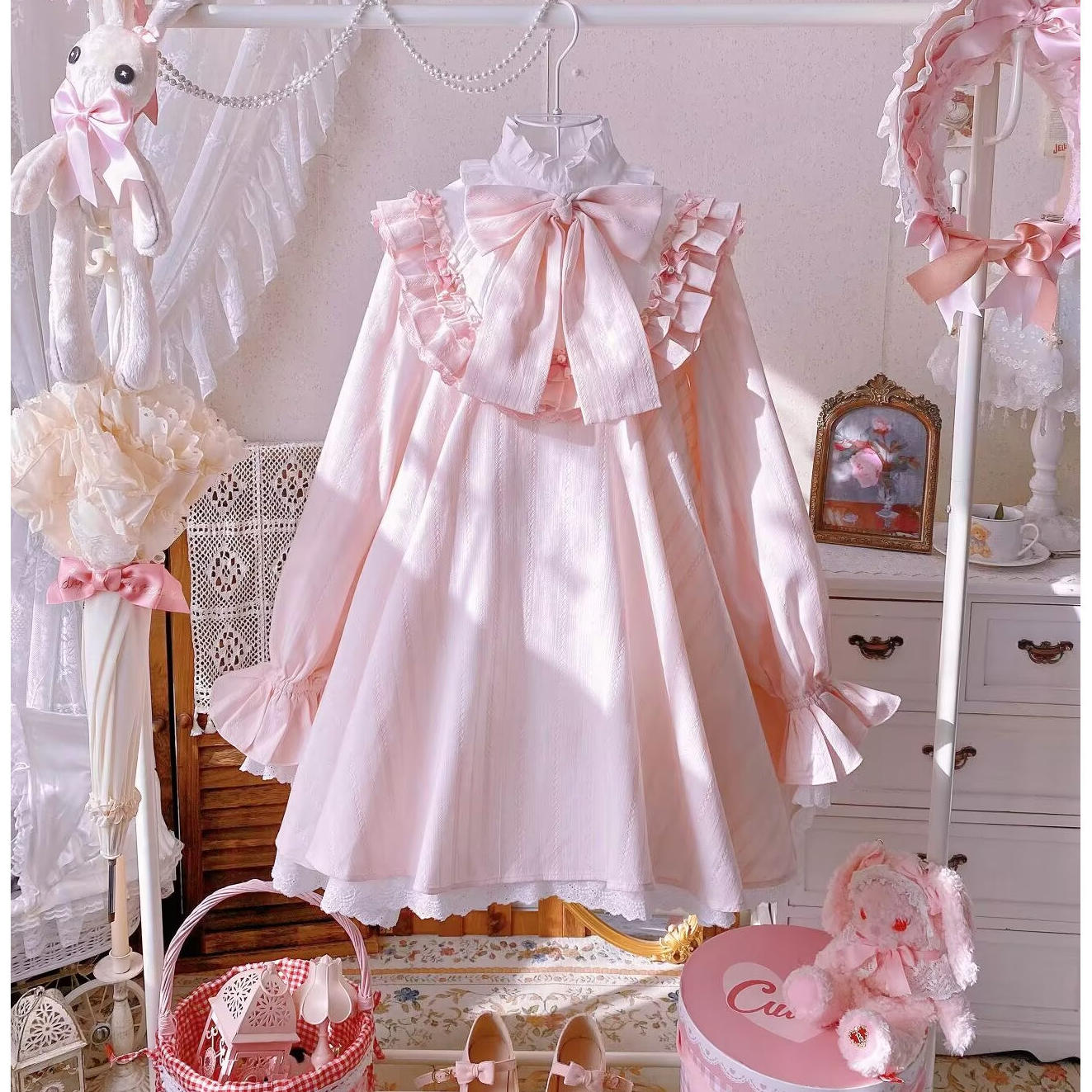 【受注予約~1/25】Dolls Aラインワンピース・ハット・ドロワーズセット【signorina】