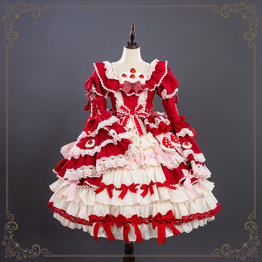 【受注予約~3/1】Strawberry Party ワンピース・ジャンパースカート【Hinana Queena】