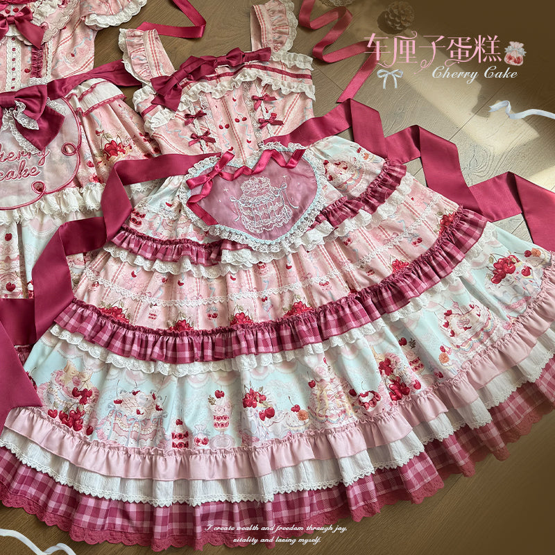 【受注予約~10/28】Cherry Cake ジャンパースカート【草莓空想曲】