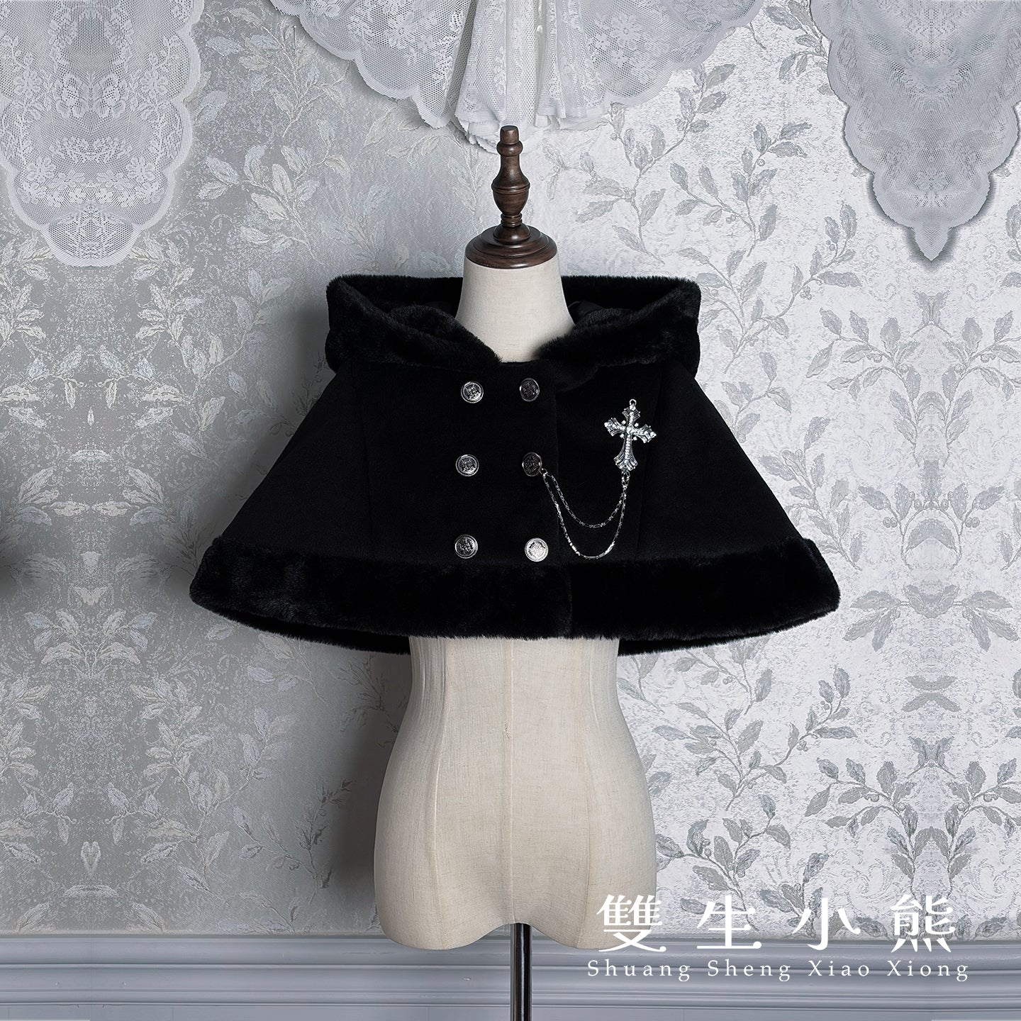 【受注予約~12/8】Black Mist Feast ブラウス・ケープ【双生小熊】