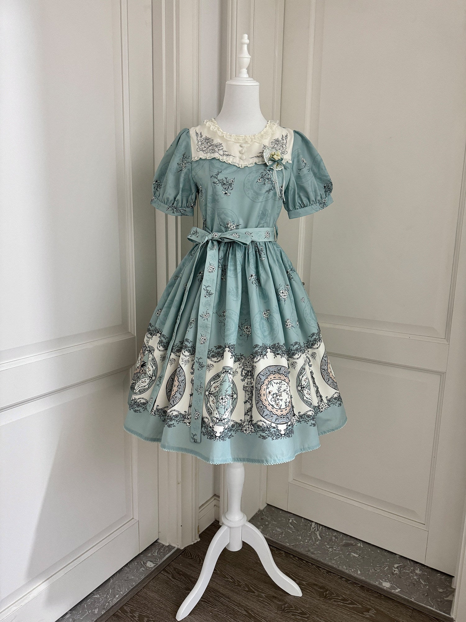 美品未使用　稀少品　h.NAOTO　Blue Rose　青薔薇ワンピース　セット Porcelain Bottle ワンピース【DreamWhale】 – Epetice