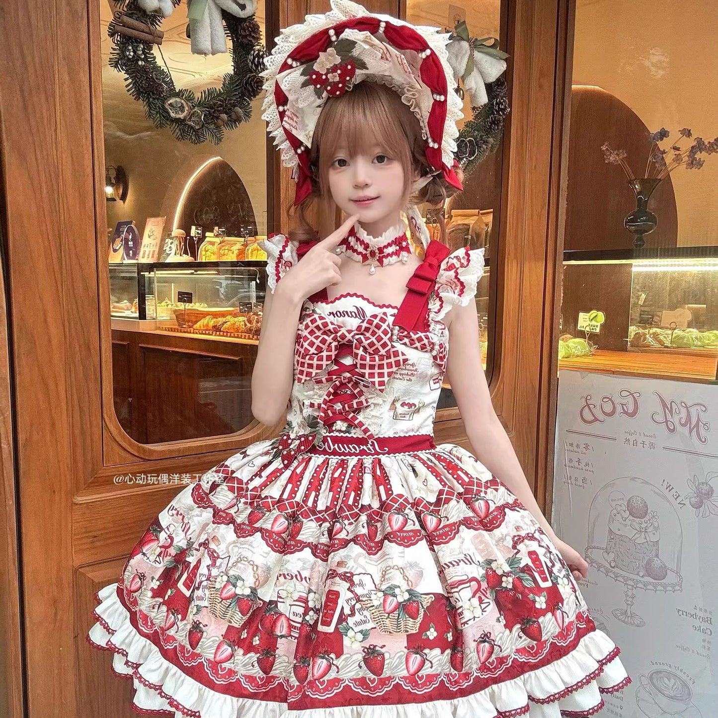 【受注予約~11/30】Strawberry Garden ワンピース・ジャンパースカート【心动玩偶】