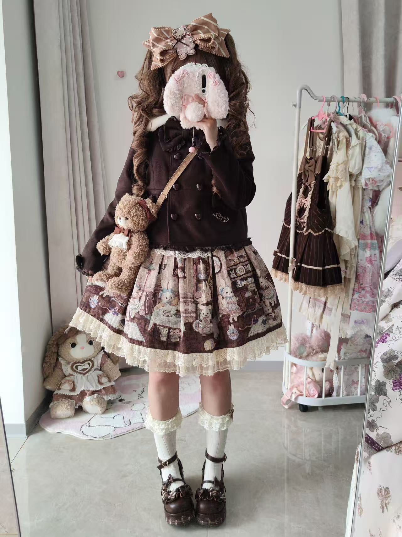 【受注予約~12/1】リボンファー ショートコート【少女臆想】