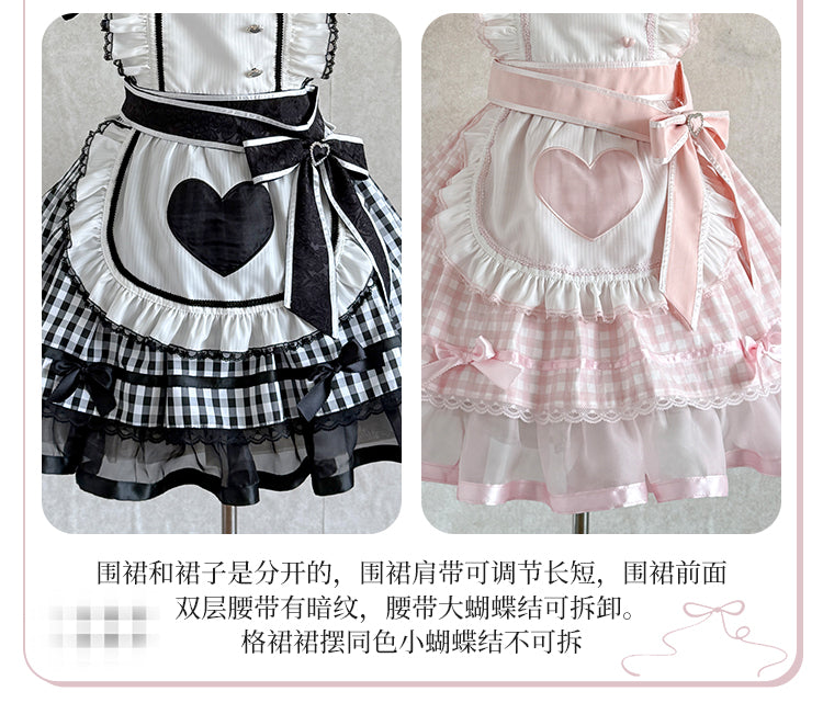 Plaid Maid エプロン付きワンピース【DokiCherry】