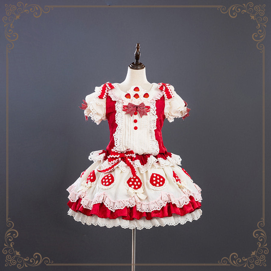 【受注予約~3/1】Strawberry Party ワンピース・ジャンパースカート【Hinana Queena】