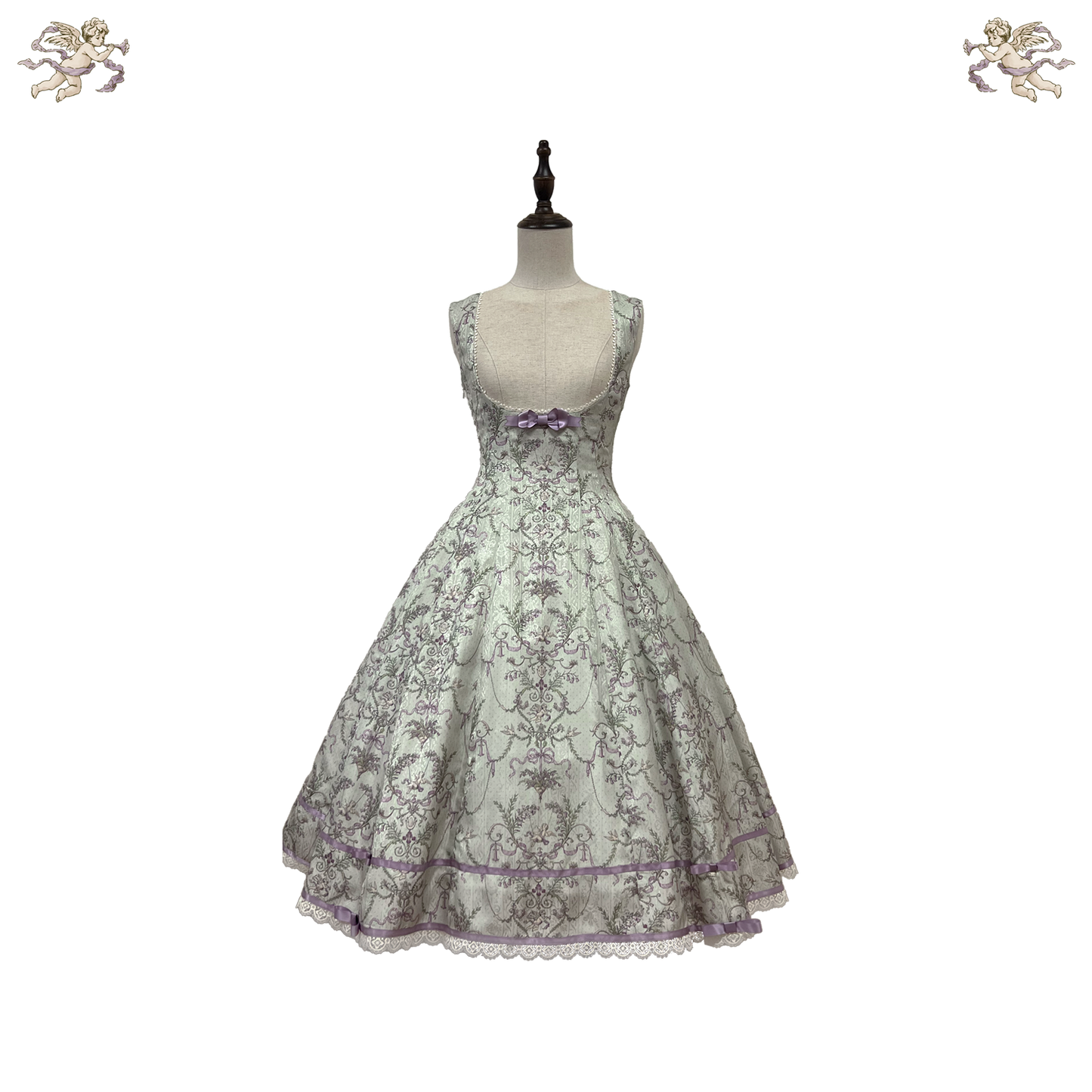 【受注予約~9/11】Angel Flower Wall ジャンパースカート【iris de nuit】