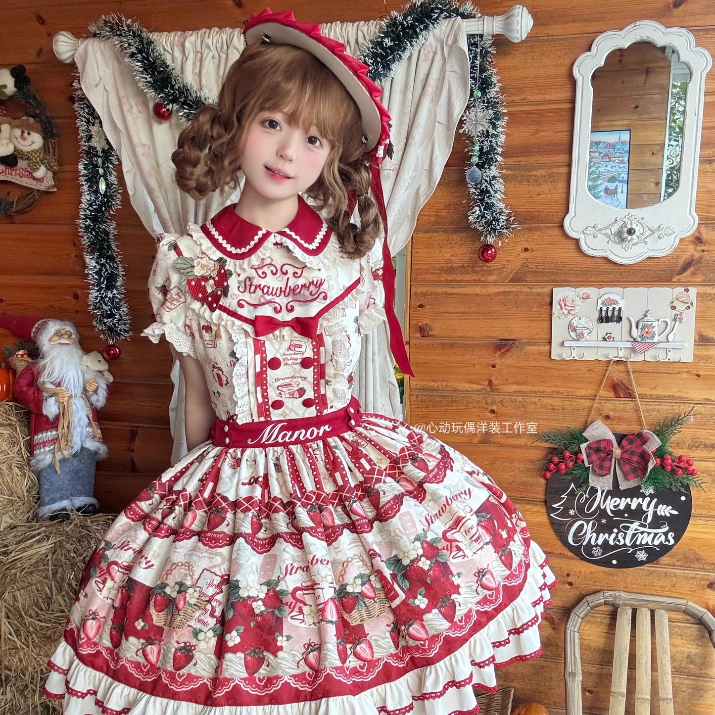 【受注予約~11/30】Strawberry Garden ワンピース・ジャンパースカート【心动玩偶】