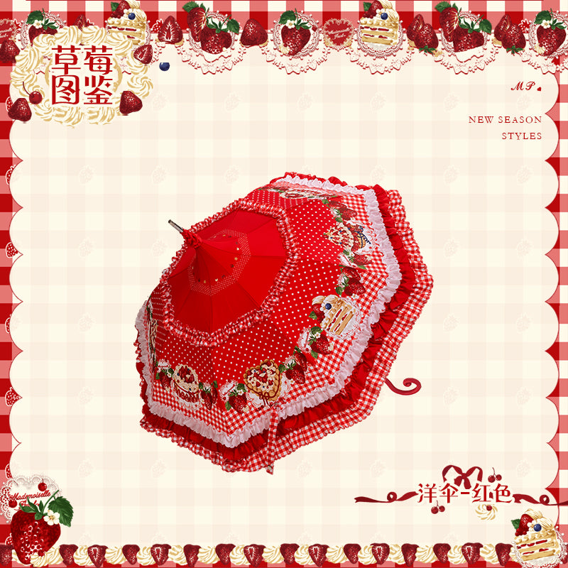 【受注予約~11/18】Strawberry Cake Illustration パラソル【花与珍珠匣】