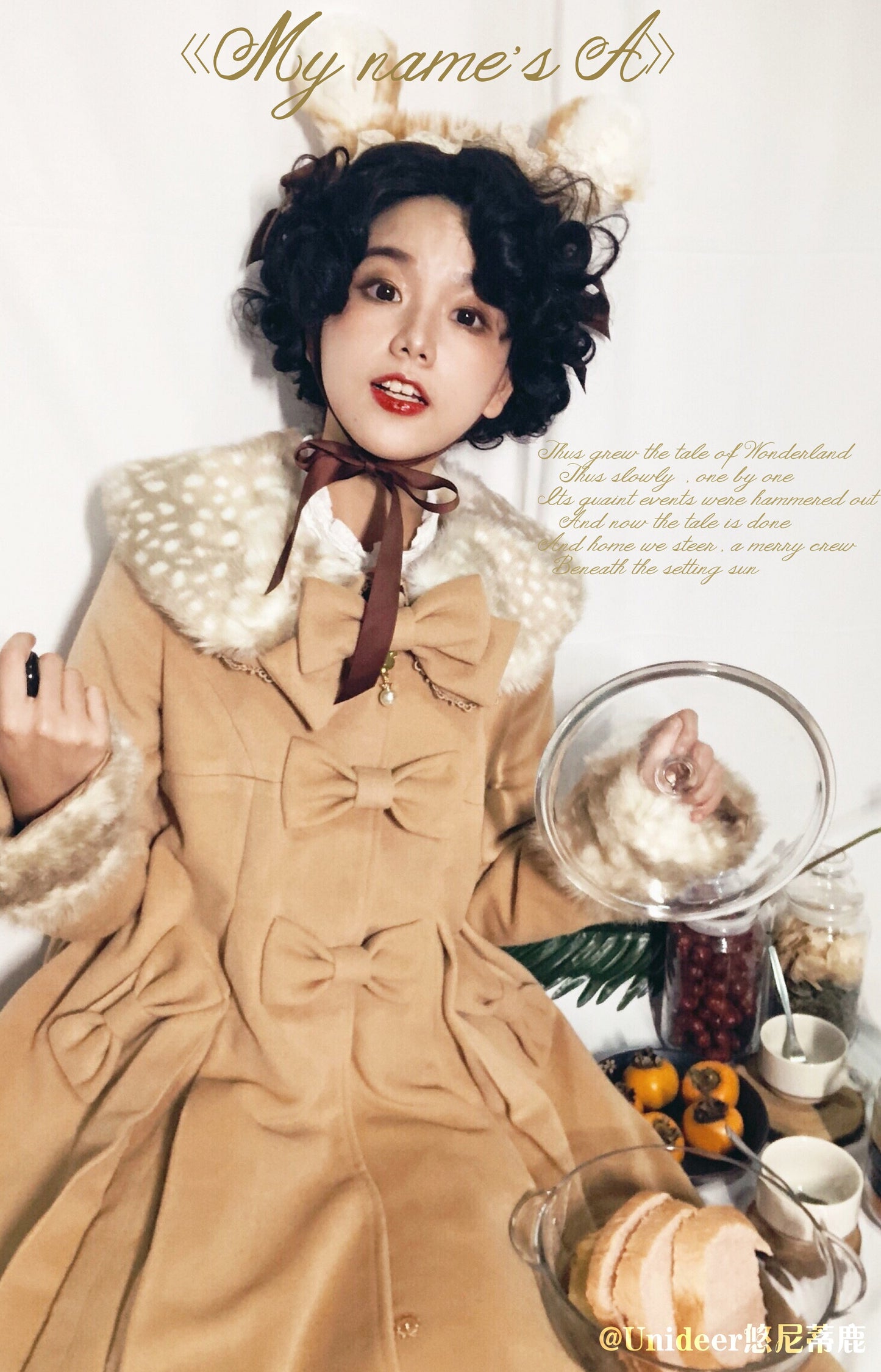 Aラインファーつきコート【Unideer】