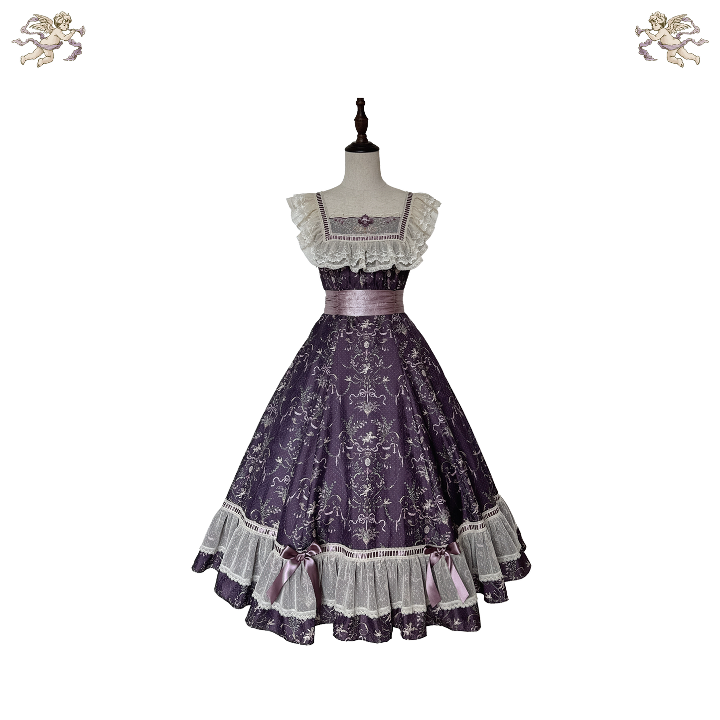 【受注予約~9/11】Angel Flower Wall ジャンパースカート【iris de nuit】