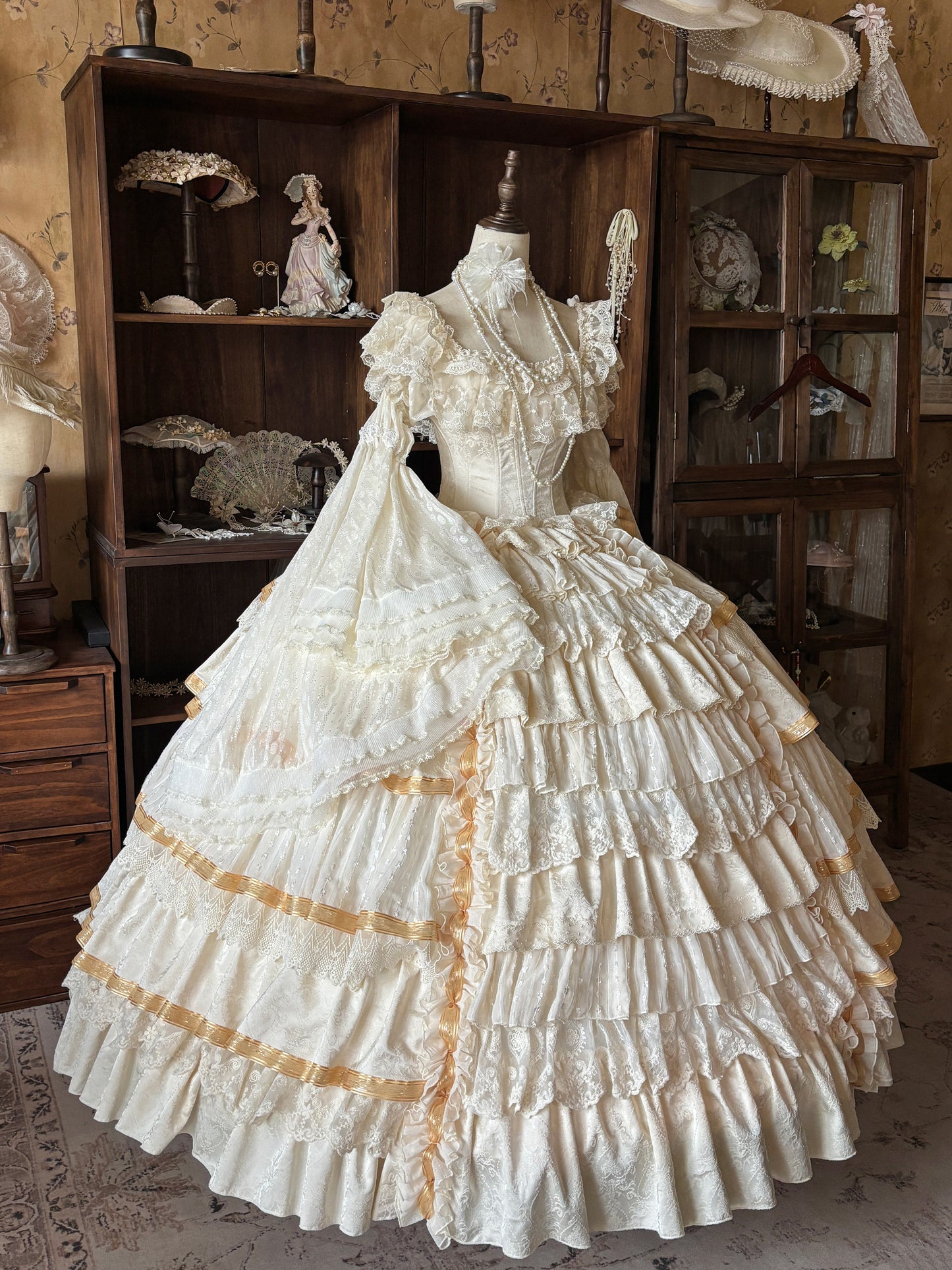 【受注予約~4/16】Lace Waltz × Apricot Waltz ワンピース・姫袖・フルセット【sedef】