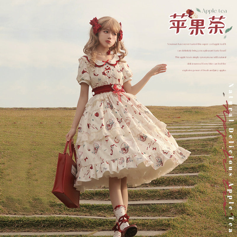【受注予約~8/12】Apple Tea ワンピース【Urtto】