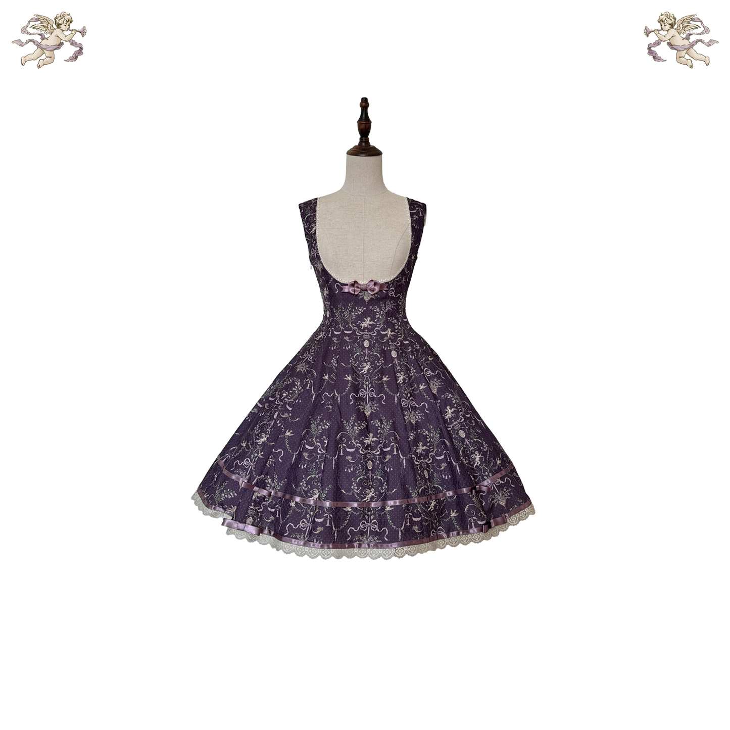 【受注予約~9/11】Angel Flower Wall ジャンパースカート【iris de nuit】